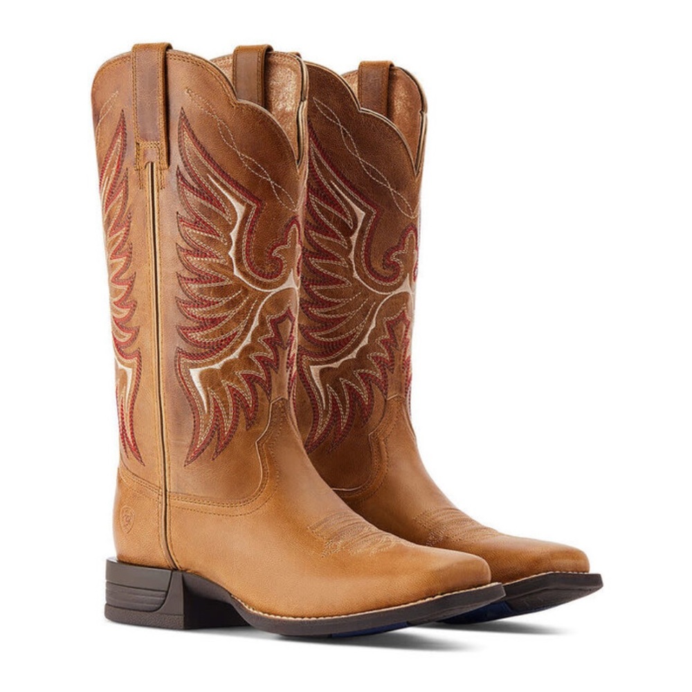ARIAT WOMEN'S ROCKDALE ALMOND BUFF WESTERN BOOTS size 9B worn one time